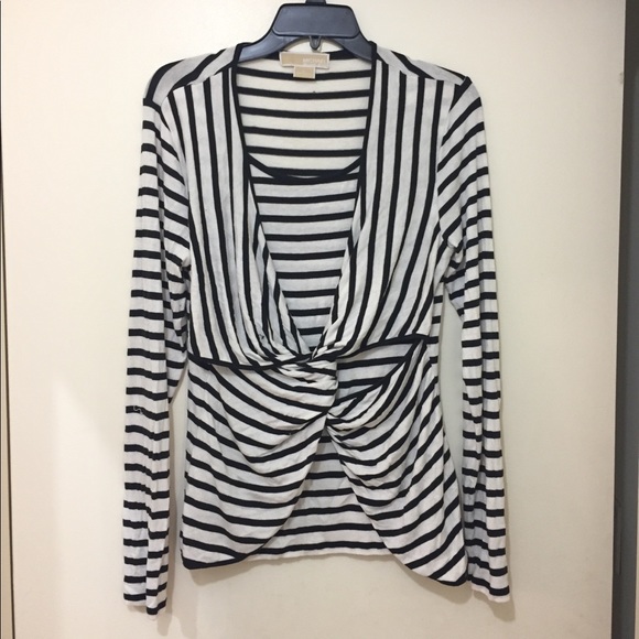 MICHAEL Michael Kors Tops - Michael Kors black and white stripe shirt size L